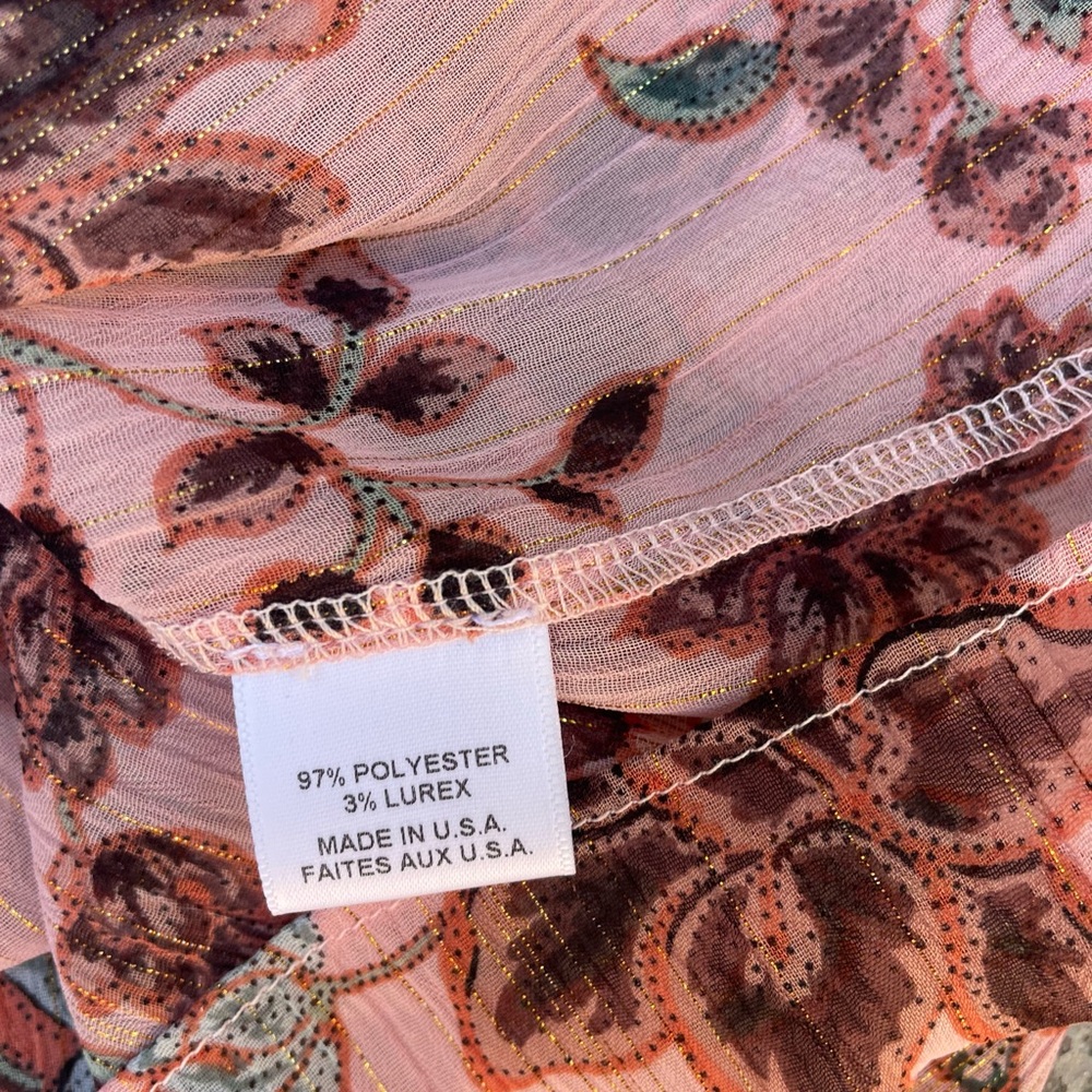 MISA Raffi Top Choco Rose Floral Ruffle Blouse - Picture 8 of 9
